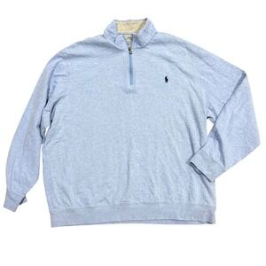 Polo Ralph Lauren Men's Light Blue Quarter
Zip Pullover Sweatshirt XXL